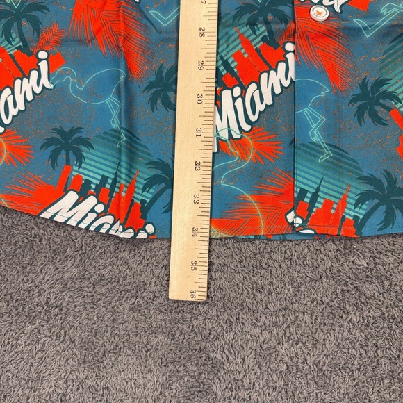 Dixxon The Vice Miami Shirt Mens 3XL Blue Red Palm Tree Party Wear Button Up - Picture 7 of 11